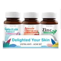ราคา เคลียร์ปัญหาสิว เคลียร์ปัญหาผิว Vistra Acne Set 3ขวด (6645170841)