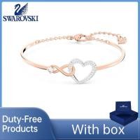 ราคา สินค้าปลอดภาษี (พร้อมกล่อง) สร้อยข้อมือ Swarovski Diamond Infinity หรูหราคุณภาพสูง Infinity Heart White Rose Gold WVMH (55355120469)