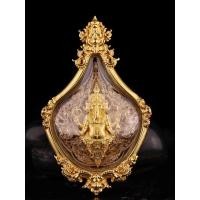 ราคา #พระพิฆเนศ รุ่น #เหรียญมหาราชคชานนท์ ️รายการที่ 6 #เนื้อบรอนซ์องค์ชุบทอง((+)) เลี่ยมกรอบบรอนซ์ชุบทองคำแท้ (27160052323)