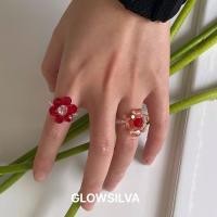 ราคา Retro Beaded Crystal Flower Ring for Girls, New Niche, Pure Handmade, Cute Woven Ring, Hyunya Style, Contrasting Colors, Fashionable Women (24582391778)