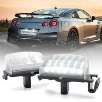ราคา 2pcs LED License Number Plate Lights For Nissan Versa 4D 5D Livina GTR R35 Cube 350Z 370Z Z12 370Z (56552531219)