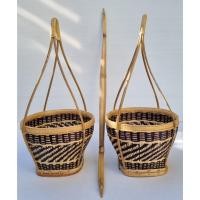 ราคา หาบกระบุงโปรยทาน (2 ชิ้น+ไม้คาน) ทำด้วยหวาย/ไม้ไผ่ เส้นผ่าฯ 16 ซม. สูง 12 ซม. งาน Handmade สำหรับใส่เหรียญโปรยทาน (17496164739)