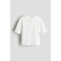 ราคา H&M(เอชแอนด์เอ็ม) เสื้อคอเต่าผ้าฝ้ายริบ Girls Ribbed cotton top 1321559_2 (56701140762)
