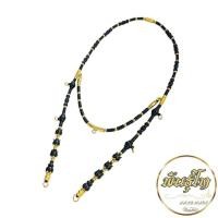 ราคา สร้อยกะลาแต่งไม้งิ้วดำ ขั้นเม็ดทองเลเซอร์ ไม่ลอกไม่ดำ เข้มขลังไม่ซ้ำไคร (27675675150)