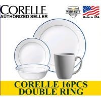 ราคา Corelle 16 ชิ้น Double Ring ชุดอาหารเย็น Livingware Dinner Serve ชุดแผ่น (23646261130)