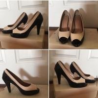 ราคา รองเท้าส้นสูง สีครีม-ดำสวมใส่ได้ทุกโอกาส size 37 (4115108664)