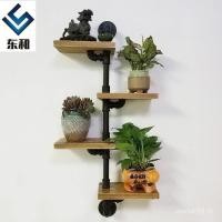 ราคา ตกแต่งขาตั้งดอกไม้แบนย้อนยุคติดผนังพาร์ทิชันสร้างสรรค์ไม้เนื้อแข็งชั้นวางผนังท่อน้ําผนังเหล็กชั้นวางหนังสือ PRDX (46201587299)