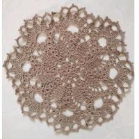 ราคา พร้อมส่ง ดอยลี่รองพาน11.5นิ้ว ถักโครเชต์เส้นฝ้ายแท้สีน้ำตาล ผ้าปูโต๊ะลูกไม้ ผืนถักรองพานรองจาน (20791121481)