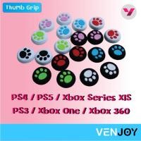 ราคา ( 1คู่ ) ฝาครอบอนาล็อคจอยลายเท้า แมว Analog Caps for PS3/PS4/ PS5 / XBox 360/XBox one / XBox Series X (4371106232)