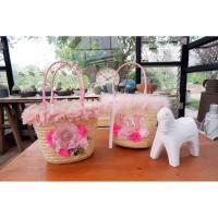 ราคา กระเป๋าสานฟางข้าวแต่งโทนชมพู (7663954531)