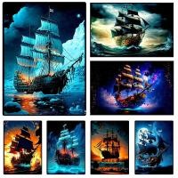 ราคา Pirate Ship Poster Retro Neon Design Painting Anime Canvas printing wall art decoration painting For Home Living room de (42151726181)