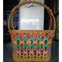 ราคา ตะกร้าเชือกมัดฟางลายดอกไม้ ขนาดเล็ก ส่งฟรี (3316404157)