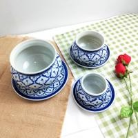 ราคา กระถางธูปเซรามิก เคลือบอย่างดี เนื้อเงางาม มี 3 ขนาด 4 นิ้ว 5 นิ้ว 6 นิ้ว กระถางธูปลายไทย ลายคราม (25958368779)