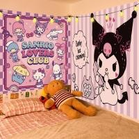ราคา Influencer ผ้าพื้นหลังหอพักการ์ตูน Sanrio Melody หูใหญ่สุนัข Kuromi ผ้าติดผนัง helloKitty Tapestry 03 (29010044057)
