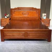 ราคา ตัวหนาหนาหนาไม้พะยูงสีทองทั้งหมดไม้เนื้อแข็งเดือยเตียงคู่โทเตียงเตียงจีนโบราณสับปะรดตารางไม้เตียง ฟกู (43627247333)