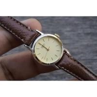 ราคา นาฬิกา Vintage มือสองญี่ปุ่น Seiko ชุบทอง 5421 0040 Yellow Dial ผู้หญิง ระบบ Quartz ทรงกลม 22มม ของแท้ (26958133064)