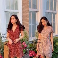 ราคา Korea petal dress เดรสไขว้หน้าแขนบัว (1982133432)