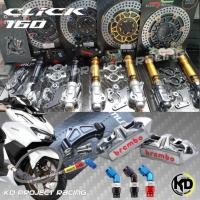 ราคา ชุดเซ็ทระบบปั้ม Brembo 100MM จานเบรคหน้า ขาจับปั้ม สายเบรค Honda Click160 ABS / 2022+ (18637612269)