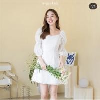 ราคา [New] WAWA06 - CHLOE DRESS size M มินิเดรส เดรสสั้น สีขาว เดรสลูกคุณ สไตล์เกาหลี (17728143859)