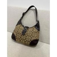 ราคา ส่งต่อ Coach สะพายไหล่Coach Hamptons Beige Brown Jacquard Shoulder Hobo Bag Purse Canvas Y2K # F12640 | แท้ วินเทจ100% (50502171842)
