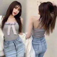 ราคา sale ⁉️ เสื้อ sexy เสื้อครอป สายเดี่ยว เนื้อผ้า ผ้ายืดนุ่มเกรดดี( แต่งโบว์ ผ้าซาตินอย่างดี) (12081170421)