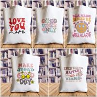 ราคา กระเป๋าผ้า สกรีนลายความหมายดี แนวให้กำลังใจ ผ้าแคนวาส ถุงผ้า รักษ์โลก ลดโลกร้อน ผ้าหนา กระเป๋ามีก้น (19584027935)