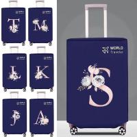 ราคา ผ้าคลุมกระเป๋าเดินทางสีฟ้า 20-30 นิ้วตัวป้องกันกระเป๋าเดินทาง Velcro ผ้าคลุมกระเป๋าเดินทางไม่ทอชุดดอกไม้สีชมพู (54355747568)