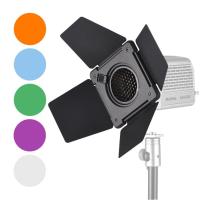 ราคา Concon NiceFoto SN-33 ไฟการถ่ายภาพ Barn ประตู Barndoor พร้อมตารางรังผึ้ง 5 ชิ้นตัวกรองสีสําหรับ Mini Bowens Mount (55555510829)