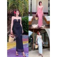 ราคา ชุดเดรสยาวผ้าตาข่าย อกปลาดาว มีฟองน้ำ ด้านหน้ามีช่องเว้าตรงกลาง ซับในทั้งตัว พร้อมส่ง (28641105626)