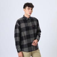 ราคา KEMEJA EDWIN JEANS - BASTIEEN BLACK GREY เสื้อเชิ้ตผ้าสักหลาดลายสก๊อตผู้ชายแขนยาวผ่อนคลาย (42926093145)