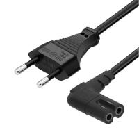 ราคา สายไฟ Right angled EU Euro AC power cord cable lead EU 2-prong 2pin to figure 8 C7 for TV,Printers,Cameras,PS4,PS3 (9788389250)