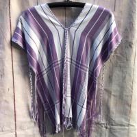 ราคา เสื้อกะเหรี่ยงทอมือผ้าฝ้ายทอมือย้อมสีธรรมชาติ งานฝีมือจากชาวปกาเกอะญอ ลำพูน ฟรีไซส์ อกได้ถึง 42” ความยาวรวมพู่ 26” (3608343448)