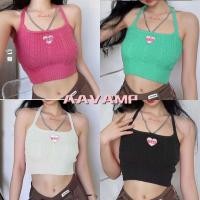 ราคา AAVAM พร้อมส่ง เสื้อกล้าม เสื้อสายเดี่ยวไหมพรม ดีเทลแต่งสายโซ่ห้อยคอ แก๋ๆ สีน่ารักมาก (21671357066)