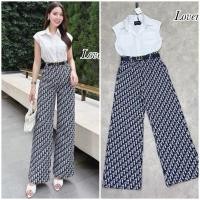 ราคา (M)งานเซต3ชิ้น เสื้อ+กางเกงพร้อมเข็มขัด size m ป้าย Lover’s shop (26231121706)