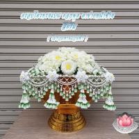 ราคา ครอบไตรทรงแบน ดอกพุด ตาข่ายหน้าช้าง ((( สีครีม / สีครีมเขียว/สีฟ้า/สีชมพู/สีม่วง ))) ไม่รวมพานแว่นฟ้า (41554426493)