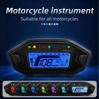 ราคา A New Universal Motorcycle LED Adjustable Speedometer 10000RPM 7 Colors Backlight Digital Odemeter (47155651596)