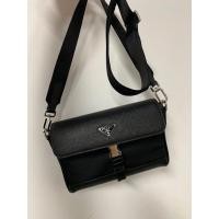 ราคา Pure Original PRADA/PRADA Re-Nylon Recycled Nylon และ Saffiano Leather Shoulder Bag กระเป๋าผู้ชายสีดํา (49304458305)