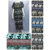 ราคา เดรสยาวแบบ zip ผ้าสปัน กับ ผ้าแมมเบิร์ต / ช้างริ้วลูกน้ำตัวขาว (6462326298)