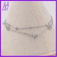 ราคา สร้อยข้อมือและเอวSterling Silver 925 สองชั้น สไตล์เรียบหรู RXW2543 (43628531586)