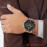 ราคา Isa Lovely Shop Armani Exchange Chronograph Gold-Tone Stainless Steel Watch AX1511 (24264926658)