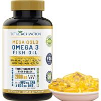 ราคา Omega3FishOil–2000mgwithEPADHA&VitaminE–Burrpless,TripleStrengthSupportforMen&Women–120EasySwallowSoftgels (53504160110)