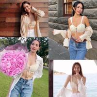 ราคา เสื้อครอปลูกไม้ ครอปลูกไม้ ป้าย(Teeda)สีครีม (19553277910)