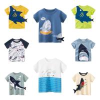 ราคา เสื้อยืดแขนสั้น พิมพ์ลายปลาฉลาม สําหรับเด็กผู้ชาย (16483628536)