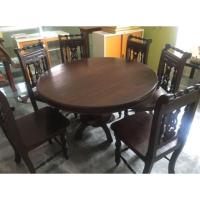 ราคา (มือสองสภาพดี)โต๊ะกินข้าวไม้สักทองแท้ เก้าอี้6ตัว สภาพดีค่ะ (1576786338)