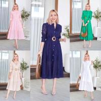 ราคา SATURDAY เดรสยาว ผ้าลูกไม้ทั้งตัว ชุดลูกไม้ เดรสยาว ชุดทำบุญ เดรสลูกไม้ (18752187866)