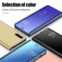 ราคา MobileCare Huawei P30 P40 Pro, Huawei Y7 Y9 Pro 2019, Nova 3i 4 5 5i 5T Mirror View Foldable Flip Stand PU Leather เคส (10603362395)