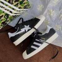 ราคา Bape x adidas Originals Superstar 80S Classic Shell Head Anti slip และทนต่อการสึกหรอรองเท้ากระดานต่ําด้านบนสีดําและสีขาว (51605822360)