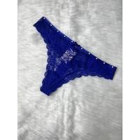 ราคา Victoria’s Secret แท้ - ป้ายห้อย - Size L - น้ำเงินสด ขอบหมุด - Thong - ลูกไม้เนื้อบาง (VS82) #lgbt (21121577617)