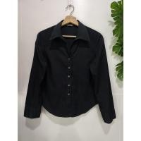 ราคา เสื้อเชิ๊ต ญ ส่งต่อ ไซส์ S สีดำ ตำหนิปกพอง อก36" บ่า15"แขนยาว22" เสื้อยาว24" (D23_1603) (41210235960)