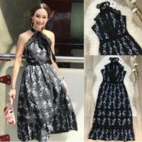ราคา ชุดเดรสกระโปรงยาว สีดำ งานเเต่งลูกไม้ sizeS normal ally (1171917416)